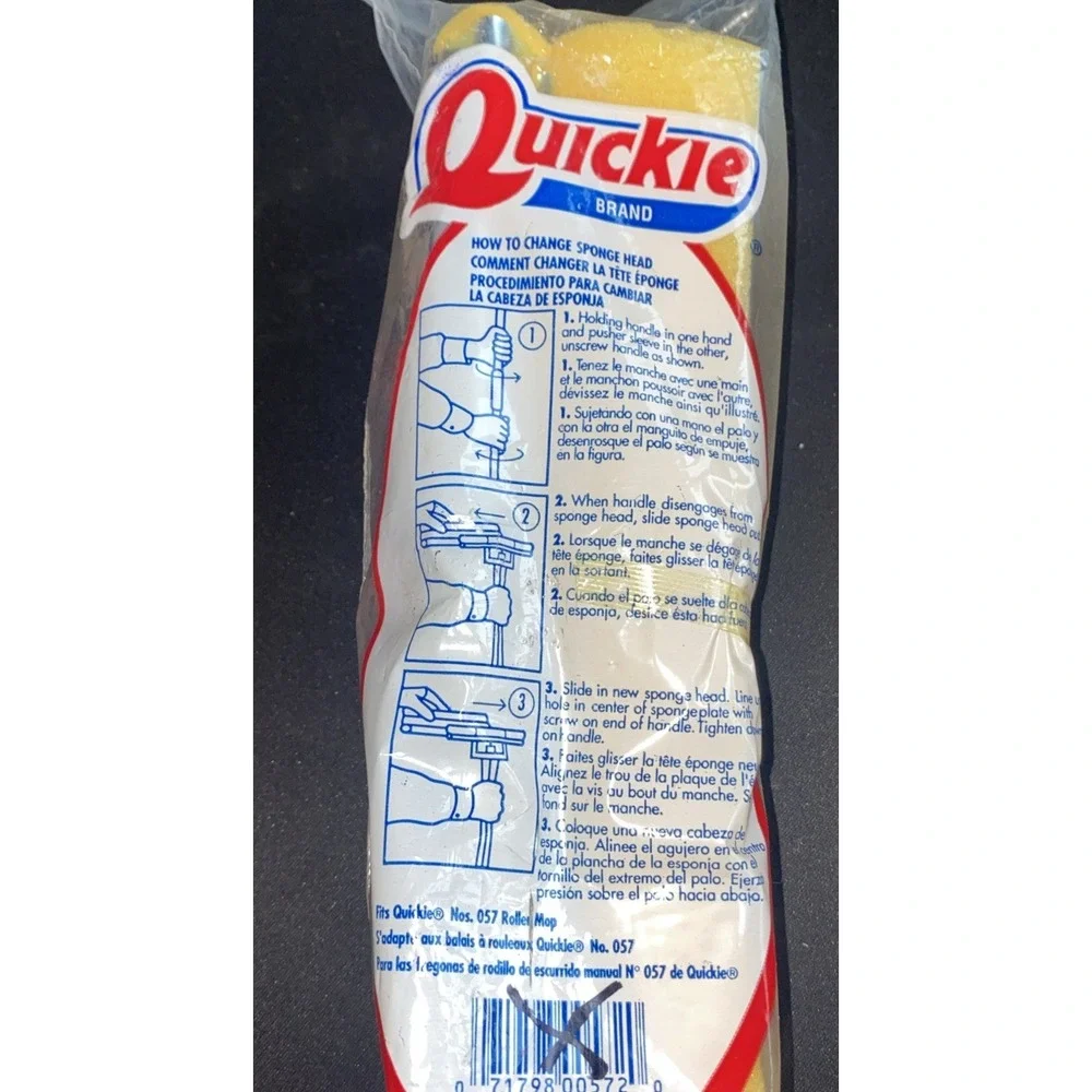 Quickie Automatic Roller Mop Refill Type R Sealed #0572 Fits Quickie Mop New